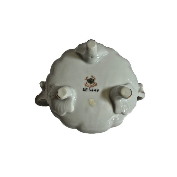 Lefton China Hand Painted Rose Pattern Cream And Sugar Lid & Handles #NE3449 - Picture 7 of 14